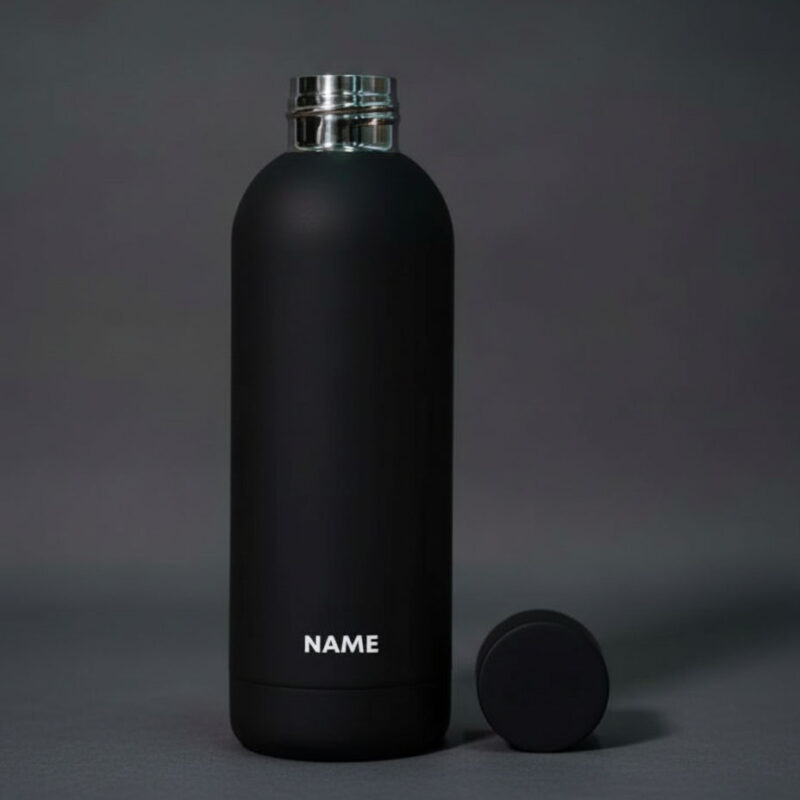 CUSTOMIZED STAINLESS STEEL BLACK WATER BOTTLE