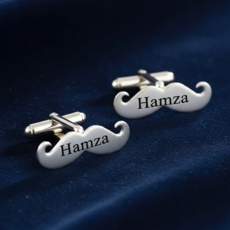 CUSTOMIZED STYLISH MUSTACHE-SHAPED CUFFLINKS