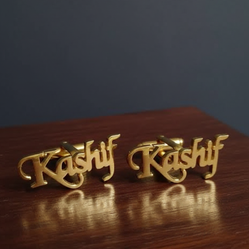 CUSTOMIZED GOLD-PLATED NAME CUFFLINKS