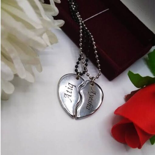 Customized Heart-Split Couple Necklace