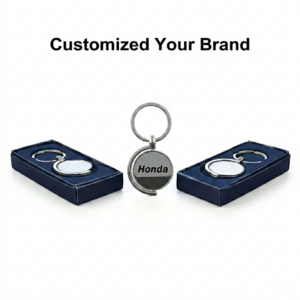 Rotating spinning metal keychain