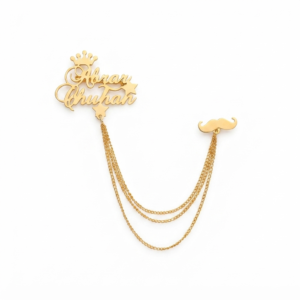Customized Gold-Tone Name Brooch
