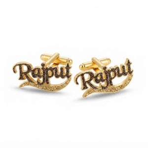 Customize Gold-Finished "Rajput" Name Cufflinks